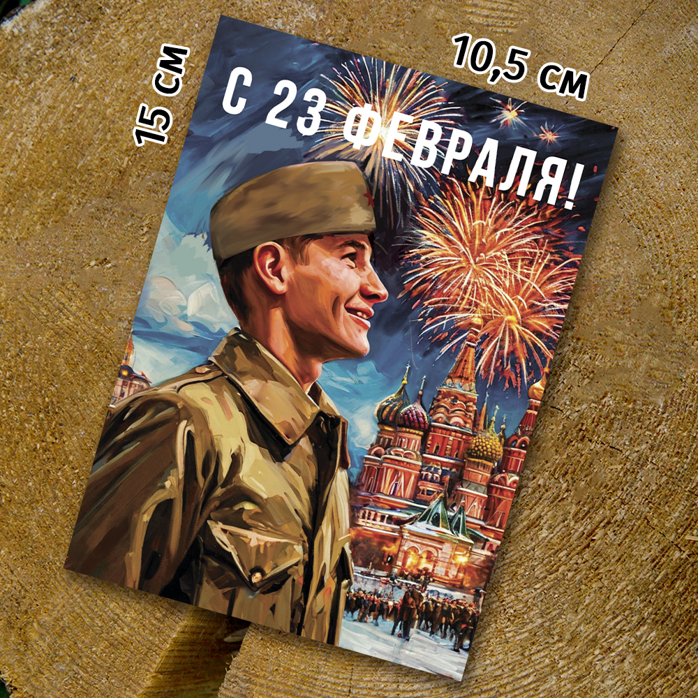 Шоко-открытка "23 февраля" салют